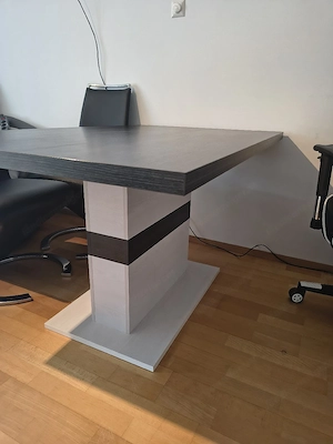 Esstisch Holzoptik Schwarz Weiß Bild 2