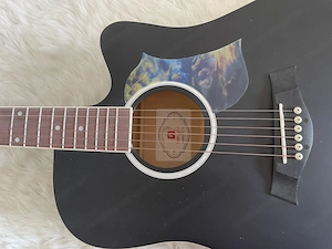 Vangoa Basic VG-1 Westerngitarre   Akustikgitarre schwarz mit Cutaway Bild 2