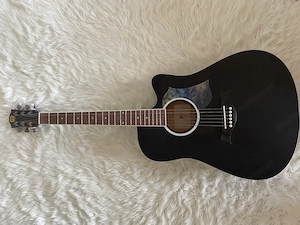 Vangoa Basic VG-1 Westerngitarre   Akustikgitarre schwarz mit Cutaway