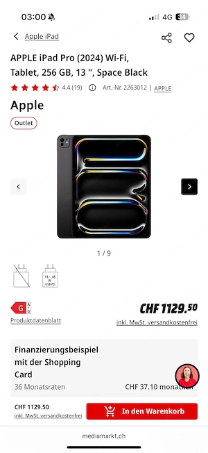 Apple iPad Pro 13'' (2024), 256 GB, Wi-Fi Bild 4