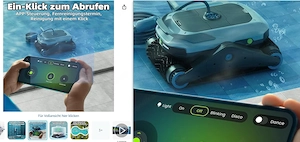 Degrii Zima Pro 2024 Poolroboter Akku Mit APP ,Kabellos Ultraschallradar Bild 3