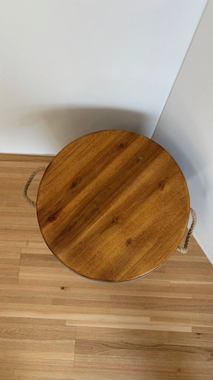 Deko-Hocker   Beistelltisch mit Stauraum   Beton & Holz Bild 3