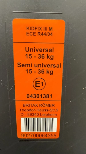 Auto Kindersitz RÖMER Britax Kids III M - 15-36 kg bzw. 3,5-12 Jahre - Top Zustand Bild 3