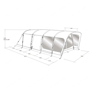 Outwell Colorado 6 Personen  Familienzelt, 6000mm Wassersäule, Stahlgestänge NeuPreis: 1.100   Bild 6
