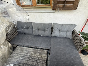 Rattan Lounge mit Tisch 180x120 Bild 2