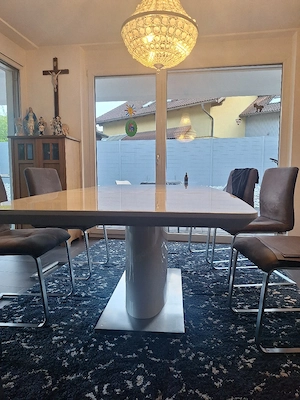Esstisch Weiß Silber Bild 5