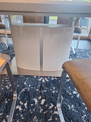 Esstisch Weiß Silber Bild 4