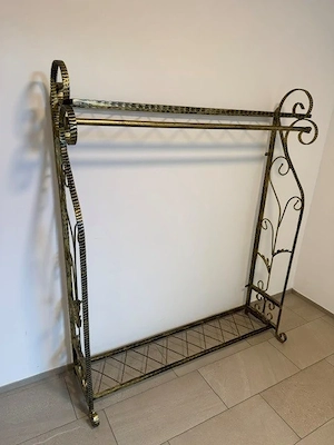 Kleiderständer Garderobe Stahl mit 2 Ablagen und Kleiderstange Bild 2