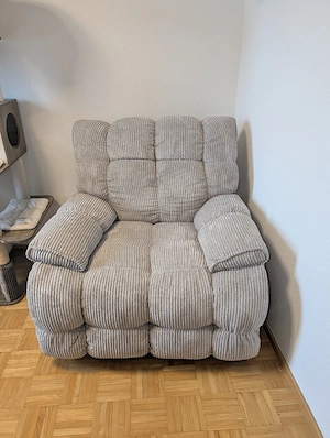 Relaxsessel Grau   Cord Drehbar Bild 3