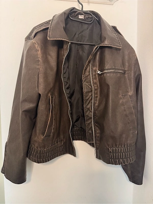 Lederjacke Vintageoptik   Kunstleder Gr M-L