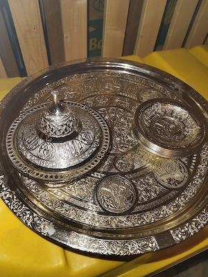 Prachtvolles Osmanisch-Türkisches Kaffee & Mokka Set   Aufwendig verziert! Bild 3
