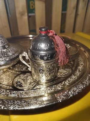 Prachtvolles Osmanisch-Türkisches Kaffee & Mokka Set   Aufwendig verziert!