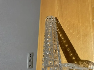 Hohe Kristallglas-Vase mit geometrischem Schliff - modern & elegant Bild 3
