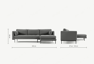 Harlow Ecksofa (Récamiere rechts), Hudsongrau Bild 2