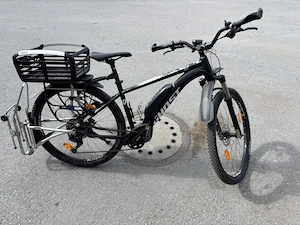 Voll funktionsfähiges Ghost E-Mountainbike Hardtail und neuwertige Followme Tandemkupplung 