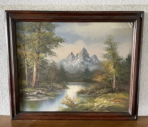 Altes Landschaftsbild gerahmt 