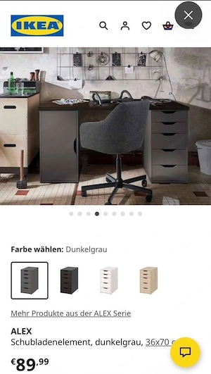 Ikea Schubladenelement Alex Bild 2