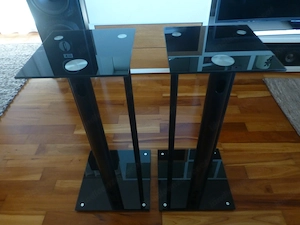 Boxenständer Lautsprecherständer Universal Glas mit Stahlrohren Home Cinema Surround