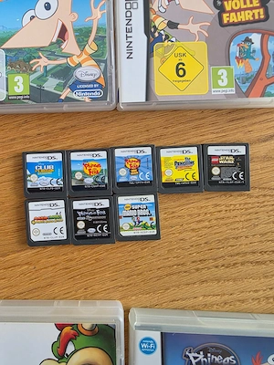8 Nintendo DS Spiele mit Hülle - Mario, Lego Star Wars, Phineas & Ferb Bild 2