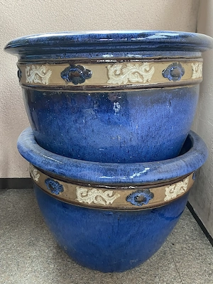 Übertopf Blumenkübel Pflanztopf glasiert Bild 2
