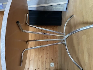 Runder Tisch Betonoptik   100 cm mit Chromgestell Bild 3
