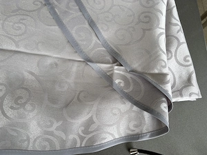Tischdecke NEU oval mittelgrau - sehr edel  Bild 3