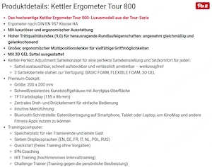Ergometer - Kettler Tour 800 Bild 3