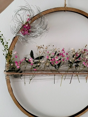 Deko Loop mit Draht und Trockenblumen neu Bild 2