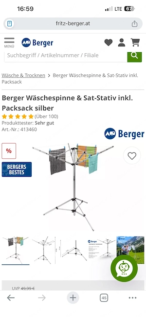 Wäschespinne Stativ für TV Schüssel Bild 3