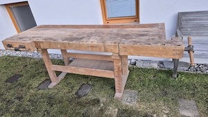 Hobelbank Holz alt Bild 3