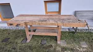 Hobelbank Holz alt Bild 2