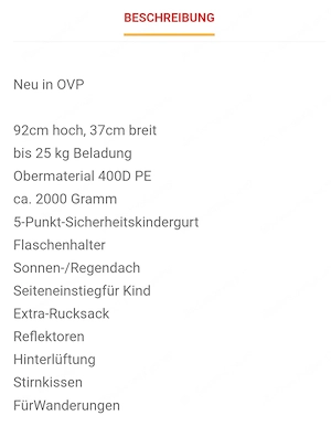 Trage Montis für Kinder bis 20kg