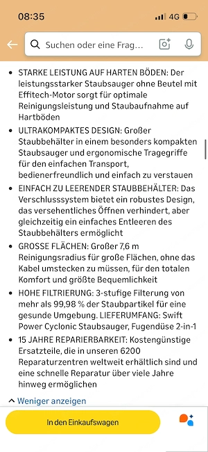 Rowenta Staubsauger, beutellos wie neu Bild 6