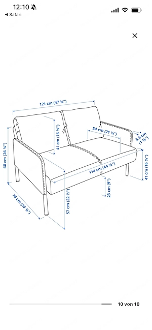 Kleines Sofa in Hellgrau Bild 4