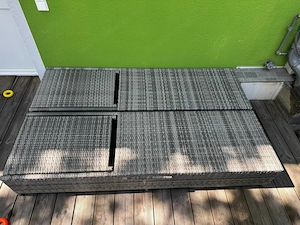 TOP PREIS! Stylische Multifunktions-Doppelliege   Sonnenliege (Polyrattan) mit Tischchen Bild 2