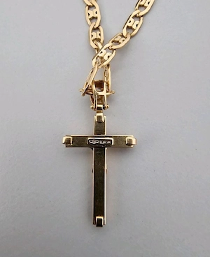 Goldkette 750 Gold 18K Halskette Anhänger Kreuz Herren Bild 2