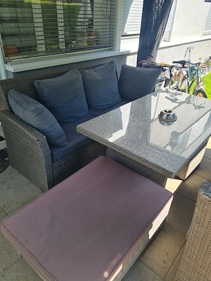 Große Rattan Gartenlounge Komplettset Bild 3