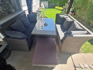 Große Rattan Gartenlounge Komplettset Bild 2