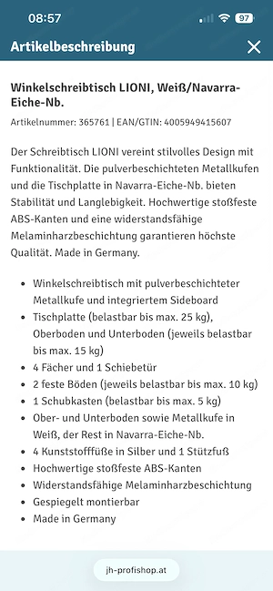 Eckschreibtisch mit Stauraum Bild 3