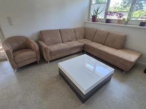 Couch hellbraun Bild 2