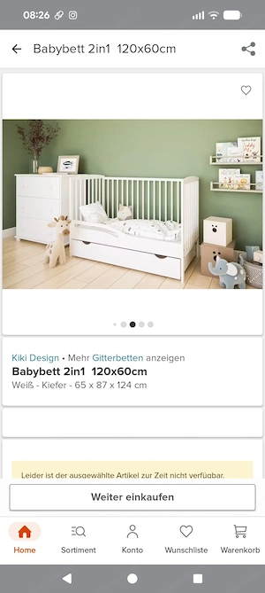 nagel neues gitterbett mit wickelauflage Bild 3