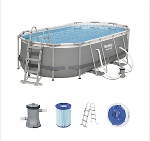 Bestway Stahlrahmenpool mit Zubehör 427x250x100 oval Bild 2