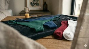 Getragene String & Socken diskret Bild 3