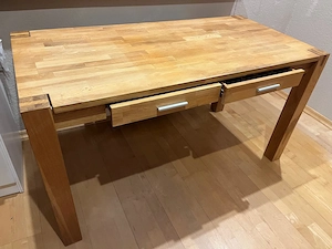 Schreibtisch Massivholz Wildeiche 140 cm Bild 4
