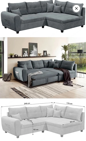 Ecksofa mit Schlaffunktion Bild 2