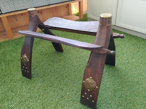 Verkaufe Kamelhocker mit Lederkissen Bild 2