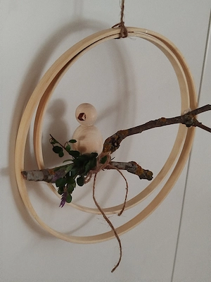 Deko Loop mit Vogel 