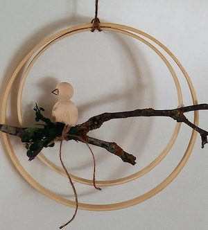 Deko Loop mit Vogel  neu Bild 2