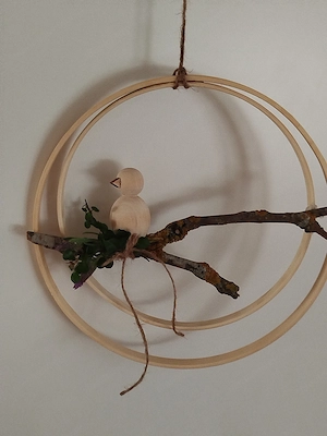 Deko Loop mit Vogel  neu Bild 3