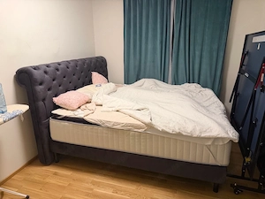 Bockspringbett dunkelgrau
